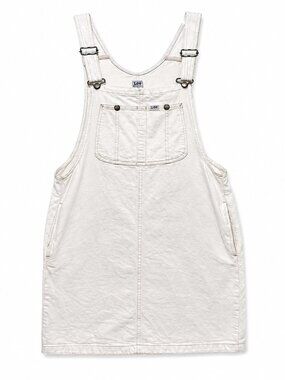 Lee Workwear White Denim Overall Dress | Medium